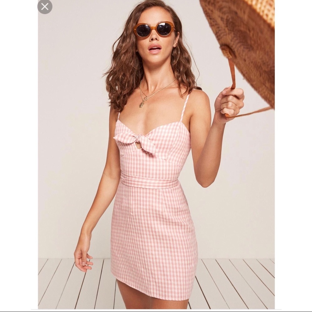 *SOLD* NWT Reformation Beliz mini dress Linda 4P - Picture 2 of 4